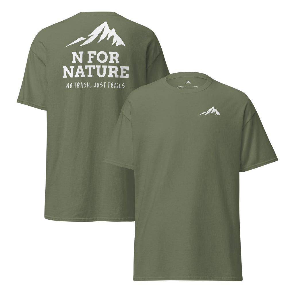 Unisex classic t-shirt - No trash, Just trails