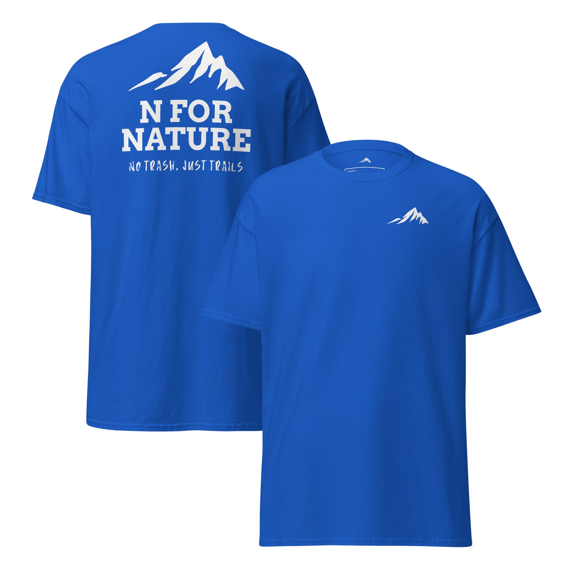 Unisex classic t-shirt - No trash, Just trails